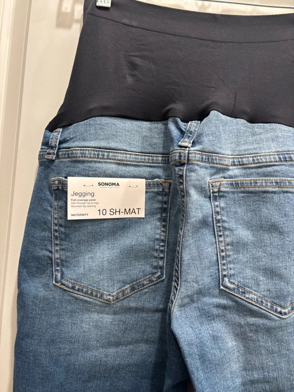 Sonoma Black Panel Light Blue Skinny Maternity Jeans Size 10
